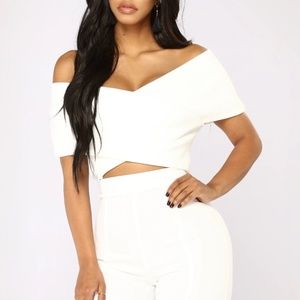 Fashion Nova Off Shoulder White Top